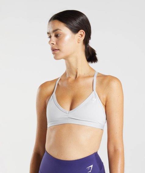 Women's Gymshark Minimal Sports Bra Light Grey | NZ 7DGNCT